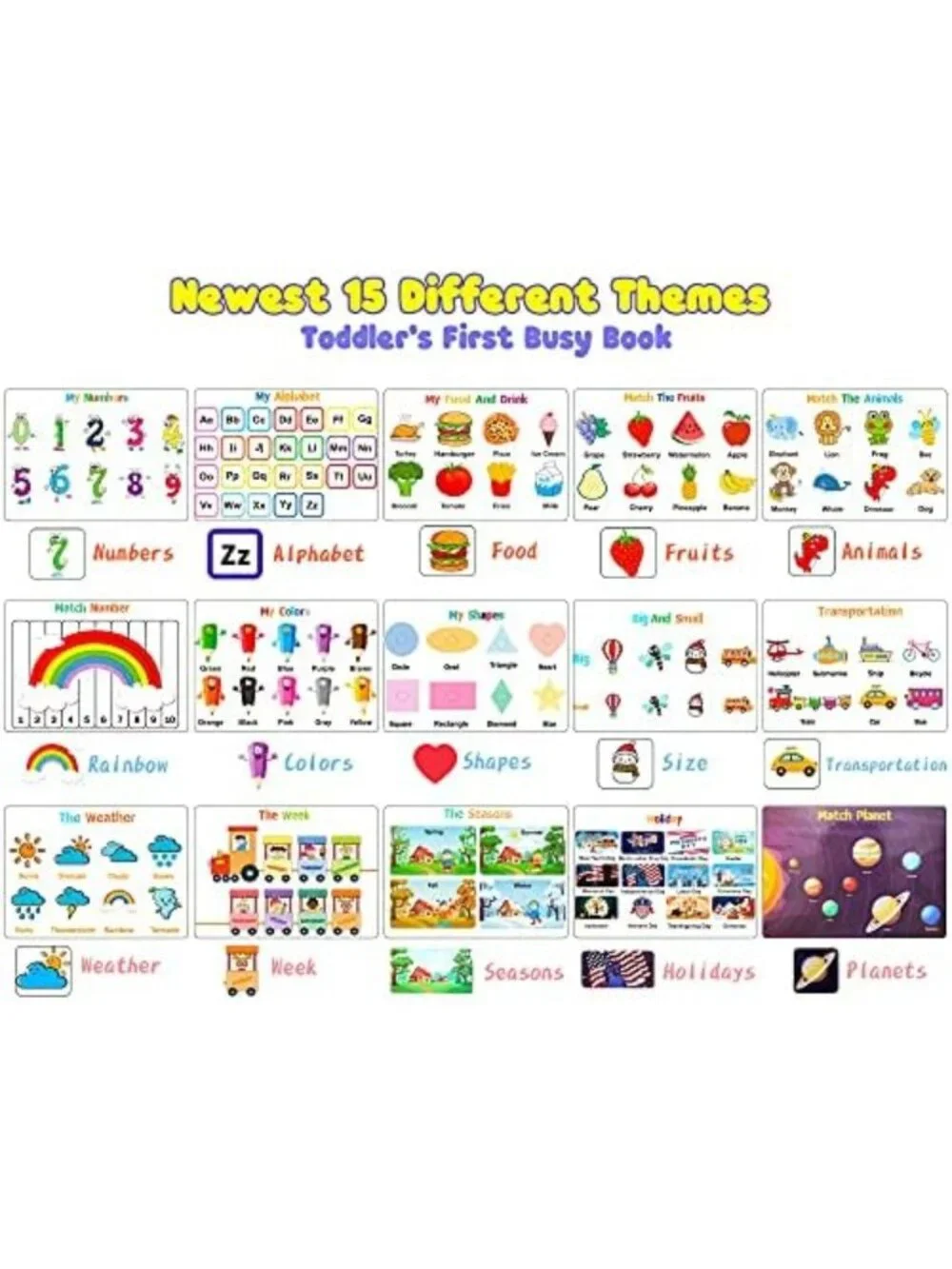 Montessori Busy Book for Toddlers - Learning Activities Workbook & Tracing Fun